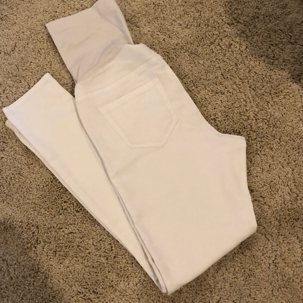 White maternity jeans